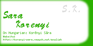 sara korenyi business card