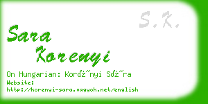 sara korenyi business card